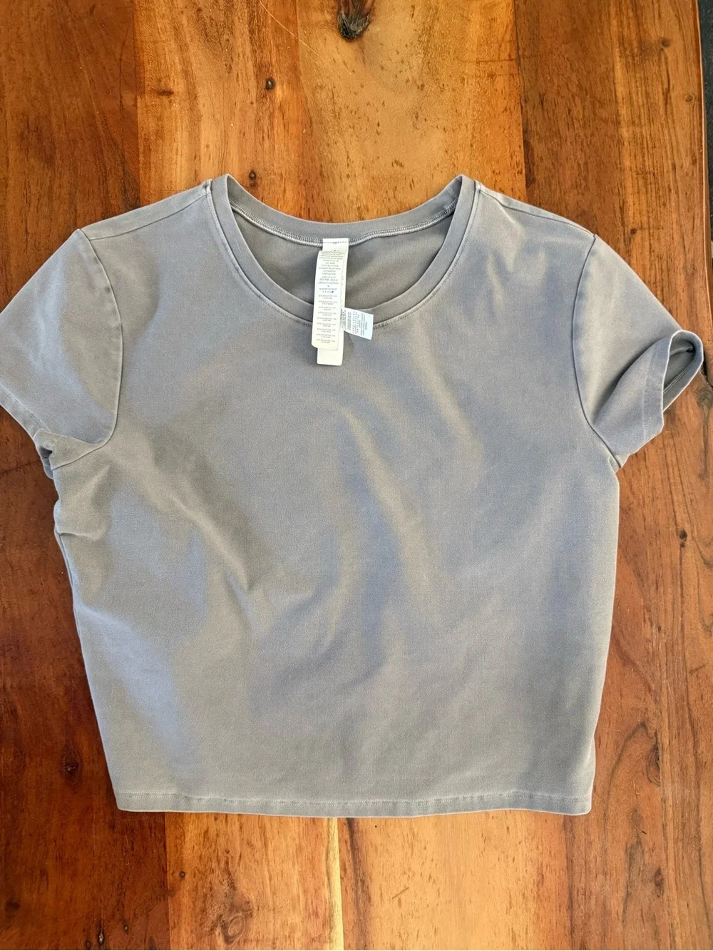 ALO Yoga Short Sleeve Crop Tee - Light Gray